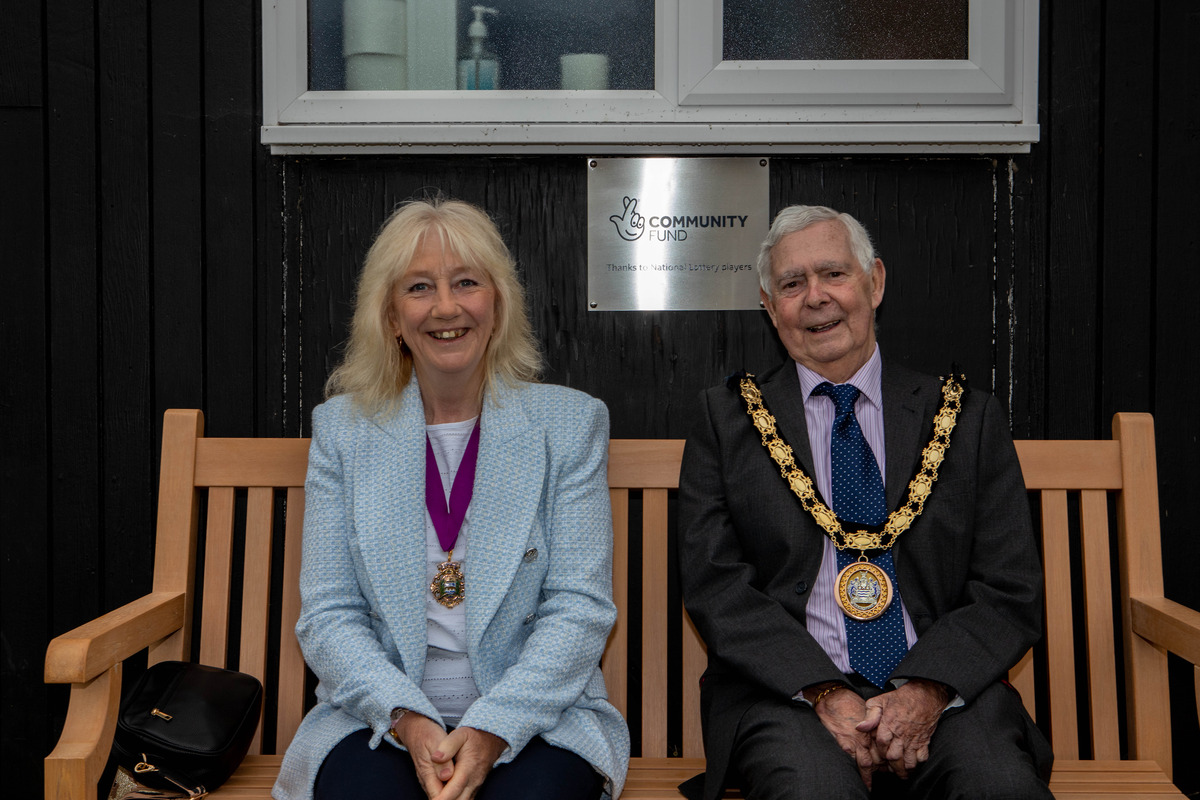 The Mayor & Mayoress having a well deserved rest on our Platinum Jubilee Bench